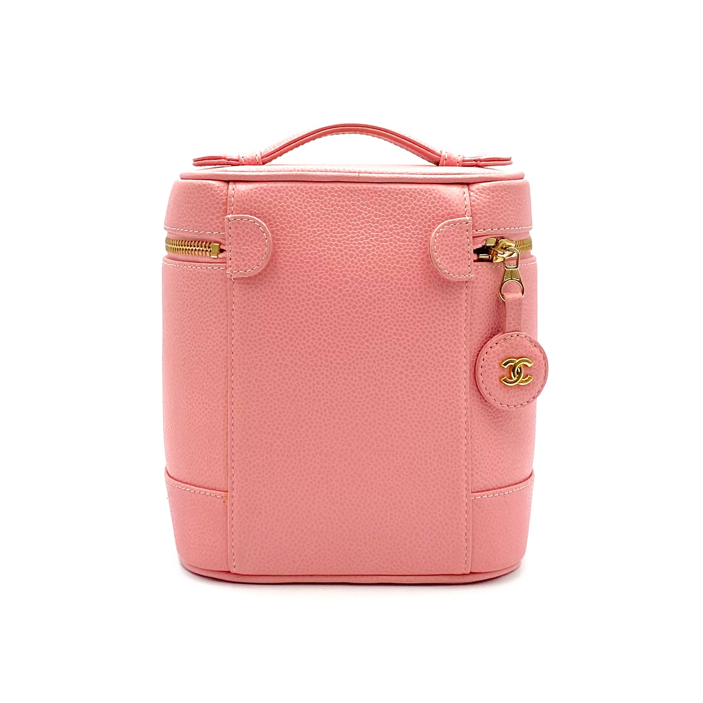 CHANEL VINTAGE VANITY HAND BAG PINK CAVIAR SKIN 90237917