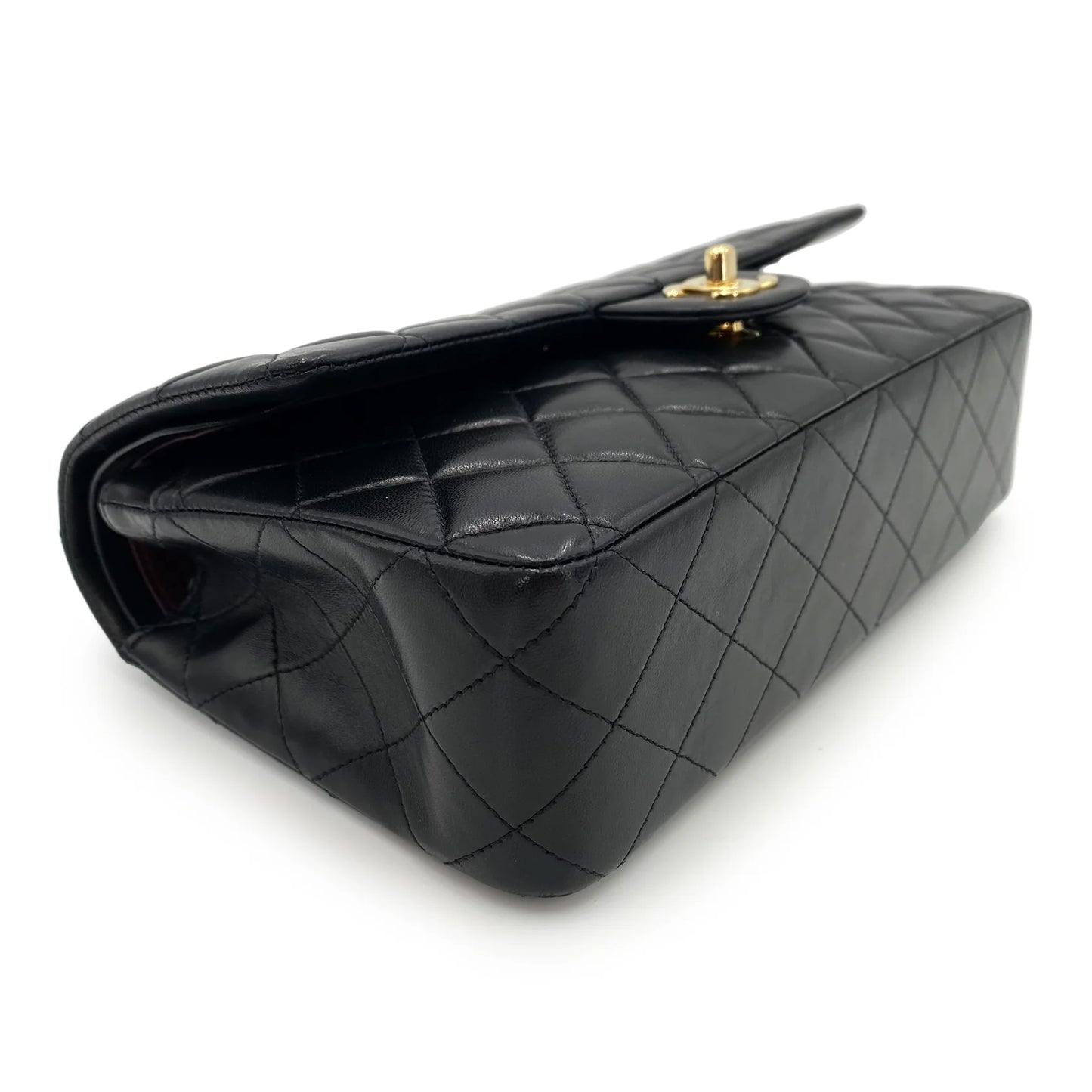 CHANEL VINTAGE CLASSIC FLAP MEDIUM CHAIN SHOULDER BAG BLACK LAMB SKIN 90239114