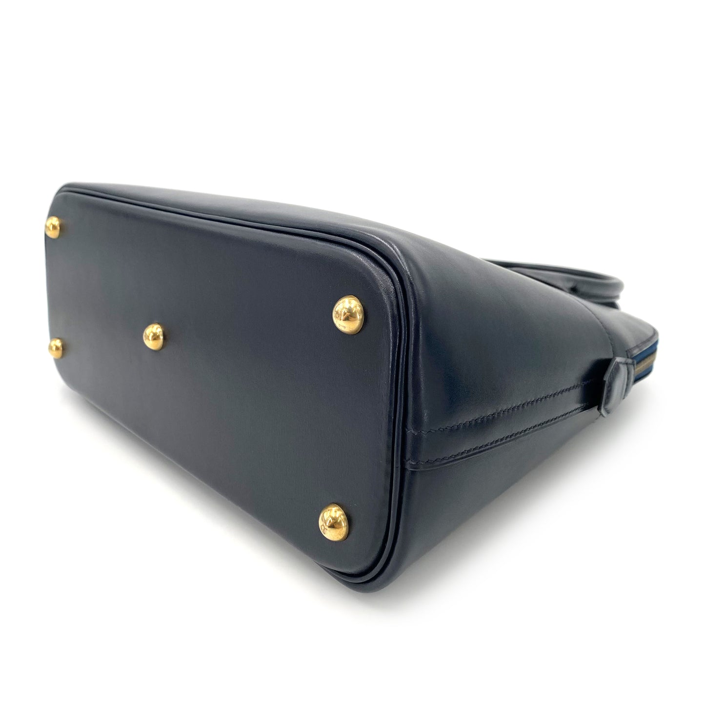 HERMES BOLIDE 31 NAVY BOXCALF HAND SHOULDER BAG 〇Z 90239119