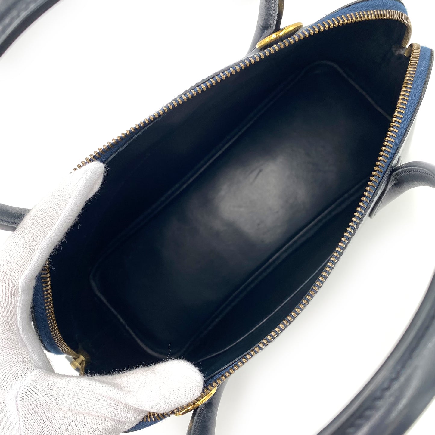 HERMES BOLIDE 31 NAVY BOXCALF HAND SHOULDER BAG 〇Z 90239119
