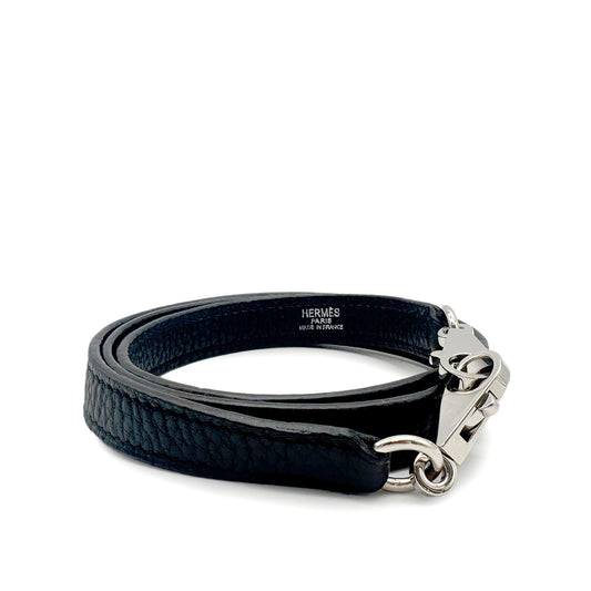 HERMES KELLY BOLIDE BLACK TAURILLON CLEMENCE SHOULDER STRAP SHW 90240430