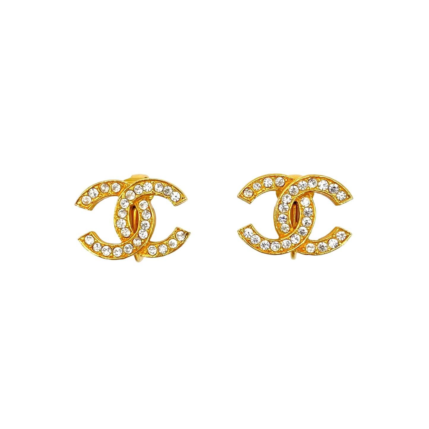CHANEL VINTAGE EARRINGS COCOMARK RHINESTONE ACCESSORY 90240937
