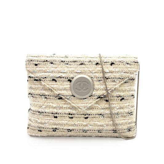CHANEL VINTAGE CHAIN SHOULDER BAG MULTICOLOR TWEED 90240950