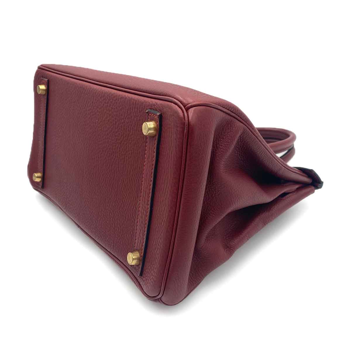 HERMES BIRKIN 30 ROUGE ASH TOGO HAND BAG □C 90241259