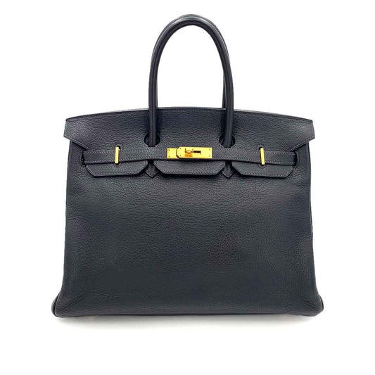 HERMES BIRKIN 35 BLUE INDIGO TOGO HAND BAG □G 90241268