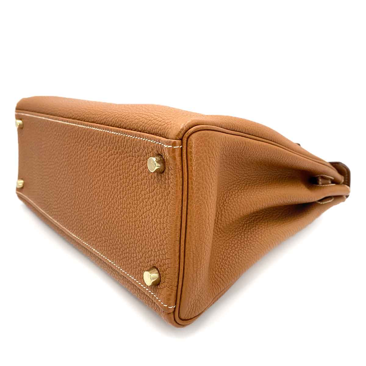 HERMES KELLY 32 RETOURNE GOLD TAURILLON CLEMENCE HAND SHOULDER BAG □K 90240940
