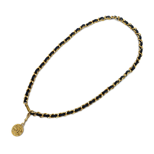 CHANEL VINTAGE CHAIN BELT LEATHER COCOMARK ACCESSORY 90241308
