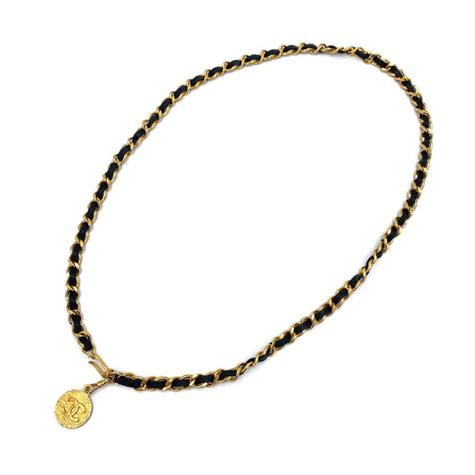 CHANEL VINTAGE CHAIN BELT LEATHER COCOMARK ACCESSORY 90241309
