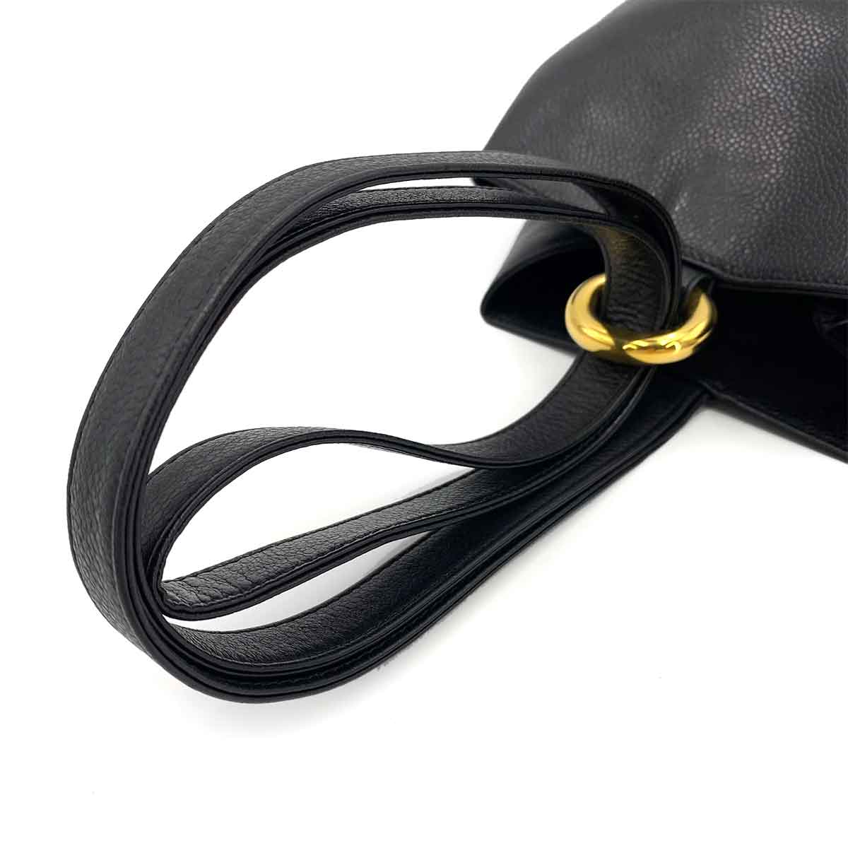 CHANEL VINTAGE COCO ONE SHOULDER BAG BLACK CAVIAR SKIN 90241328