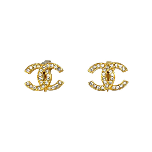 CHANEL VINTAGE EARRINGS COCOMARK RHINESTONE ACCESSORY 90241330