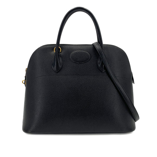 HERMES BOLIDE 35 BLACK ARDENNES HAND SHOULDER BAG 〇Y 90241631