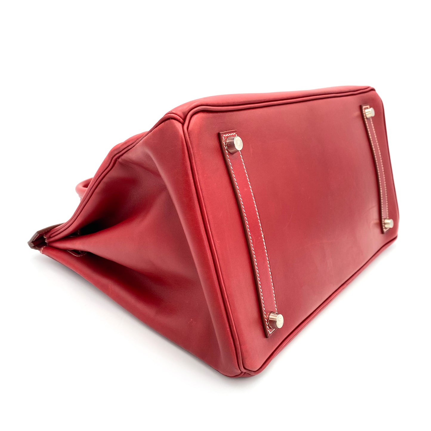 HERMES BIRKIN 35 RED TYPE BOXCALF HAND BAG □C 90241642