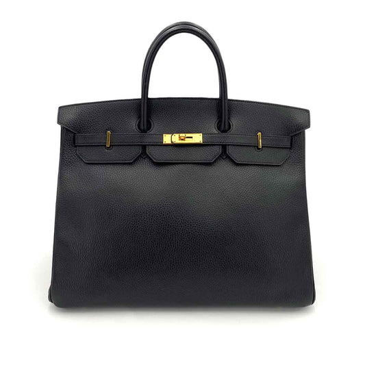 HERMES BIRKIN 40 BLACK ARDENNES HAND BAG 〇Z 90241663