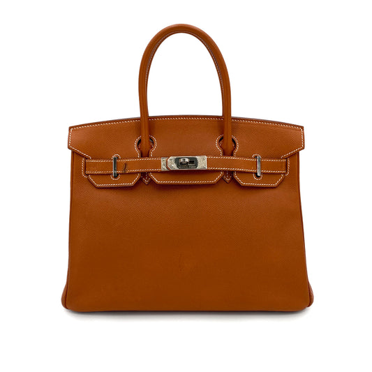 HERMES BIRKIN 30 GOLD EPSOM HAND BAG ▢K SHW 90241666