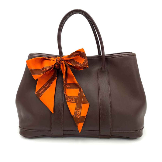 HERMES GARDEN  PARTY TPM HAVANA SWIFT HAND BAG □I 90241676