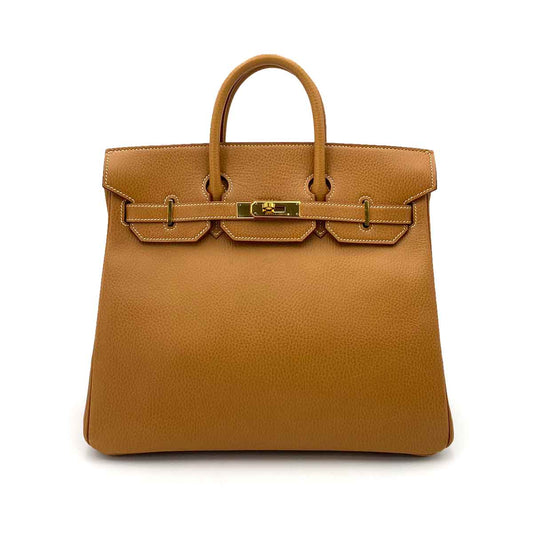 HERMES HAUT A COURROIES 32 GOLD ARDENNES HAND BAG 〇Z 90241687
