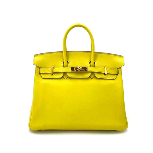 HERMES BIRKIN 25 LIME SWIFT HAND BAG D  90241787
