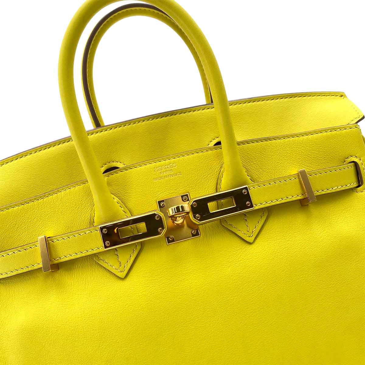 HERMES BIRKIN 25 LIME SWIFT HAND BAG D  90241787