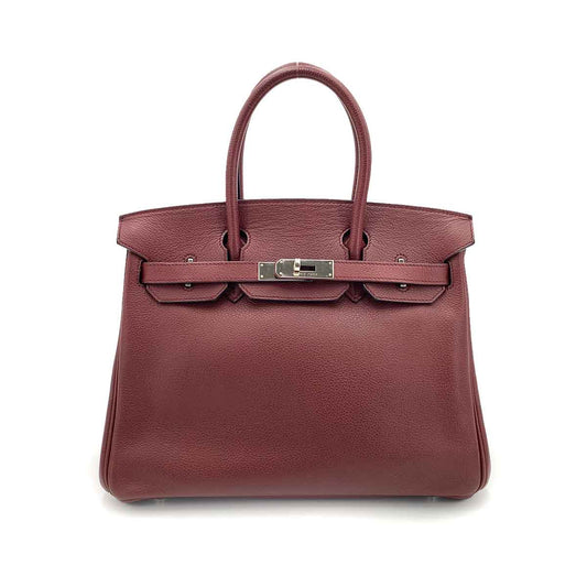 HERMES BIRKIN 30 BORDEAUX BASH TREKKING HAND BAG □O 90242122