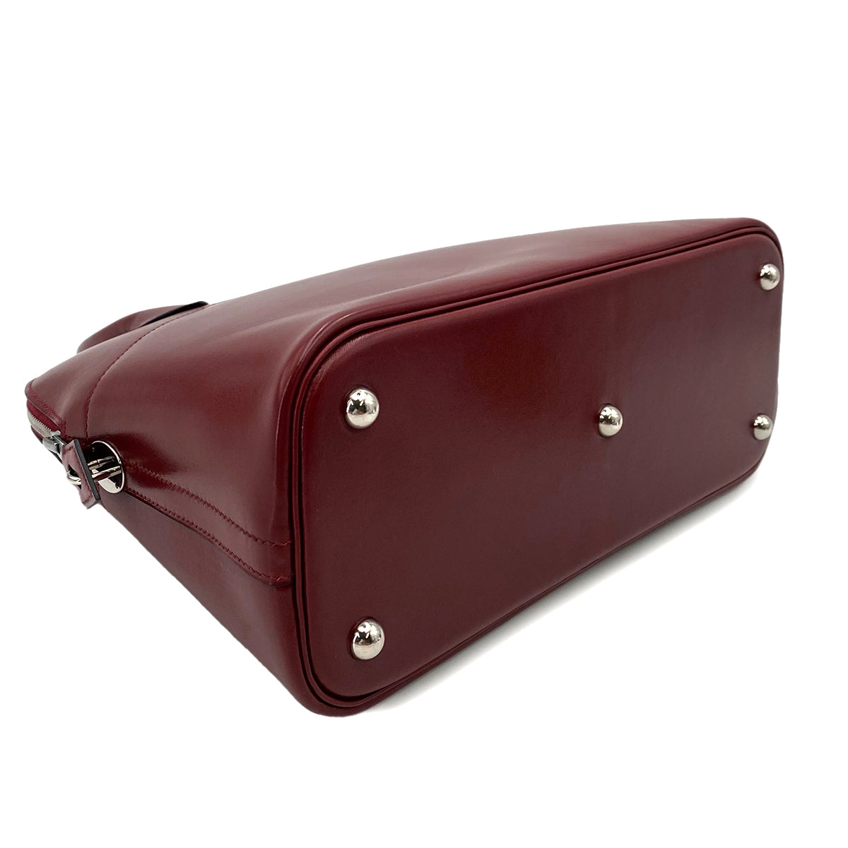 HERMES BOLIDE 31 ROUGE H BOXCALF HAND SHOULDER BAG □D 90242123