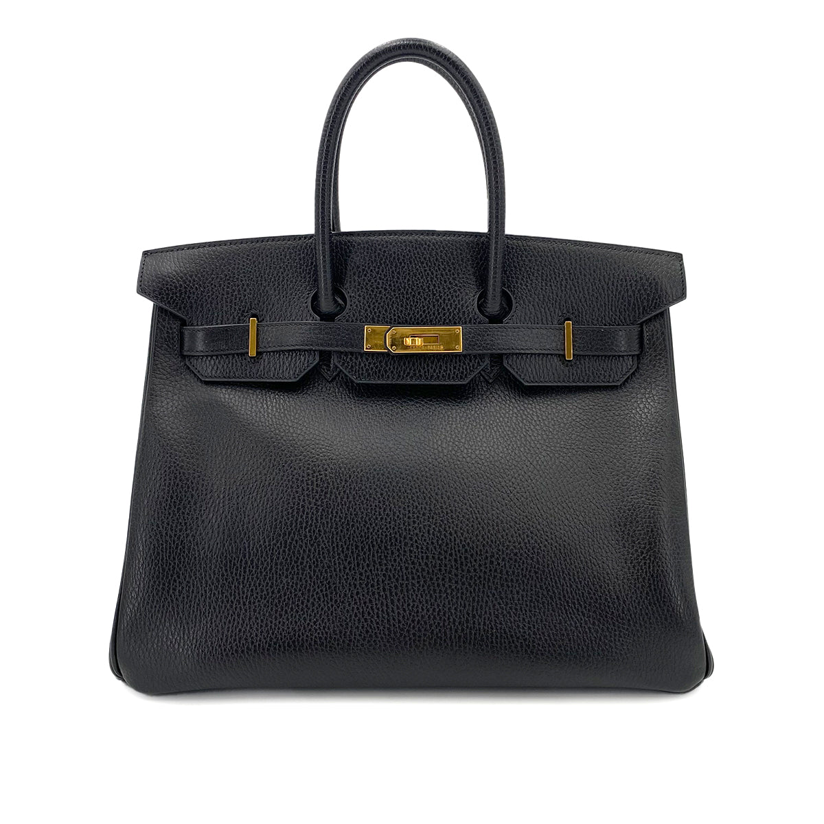 HERMES BIRKIN 35 BLACK ARDENNES HAND BAG 〇Y 90242130