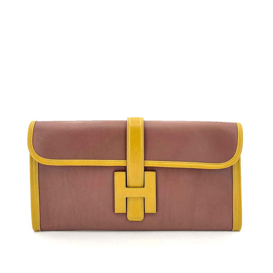 HERMES JIGE ELAN 29 MULTICOLOR SWIFT CLUTCH BAG □L 90242134