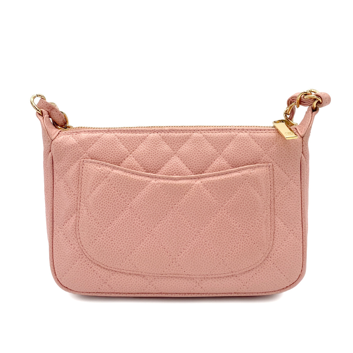 CHANEL VINTAGE MATELASSE BIG COCO ONE SHOULDER BAG PINK CAVIAR SKIN 90242145