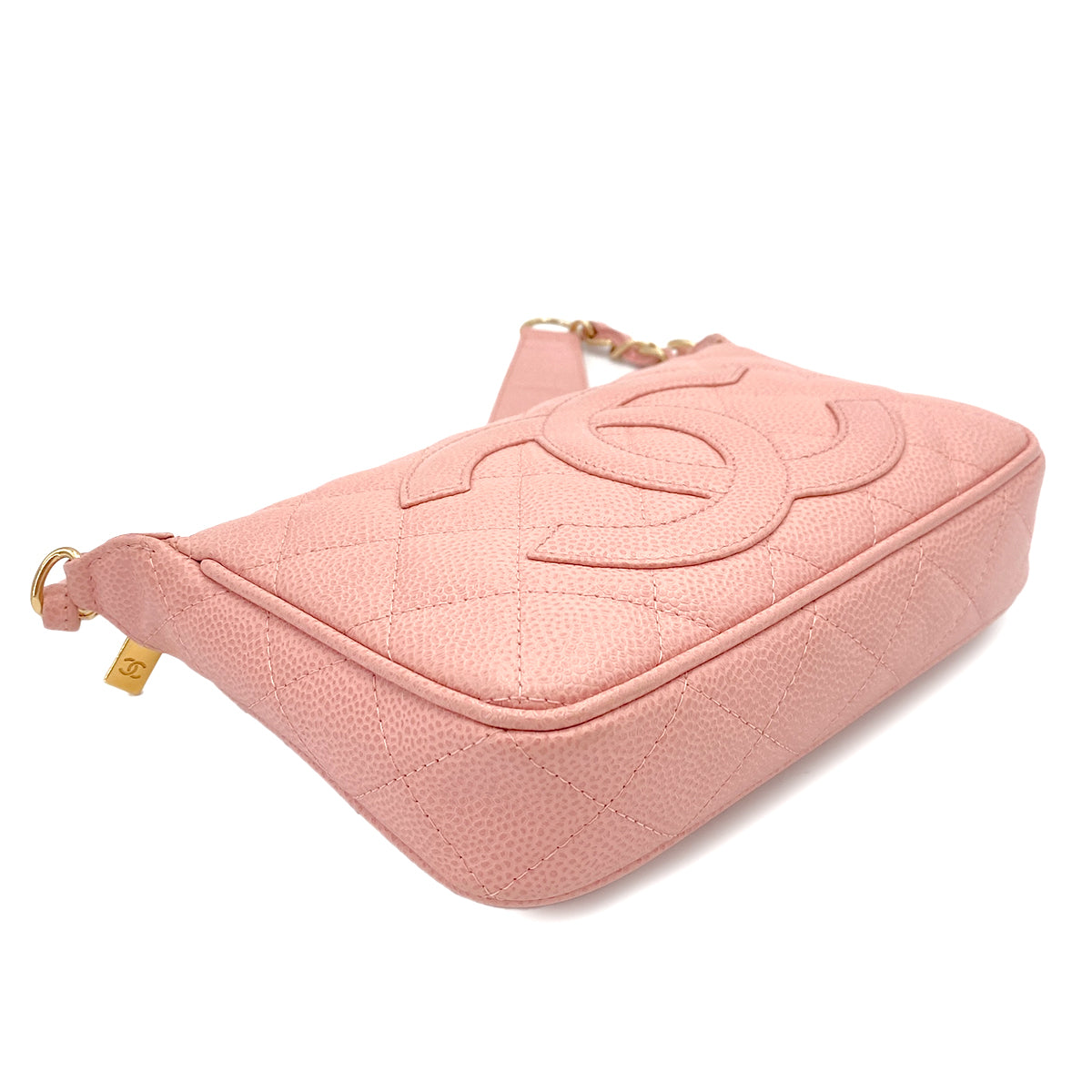 CHANEL VINTAGE MATELASSE BIG COCO ONE SHOULDER BAG PINK CAVIAR SKIN 90242145
