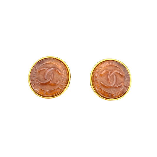 CHANEL VINTAGE EARRINGS ROUND COCOMARK ACCESSORY 99A 90242318
