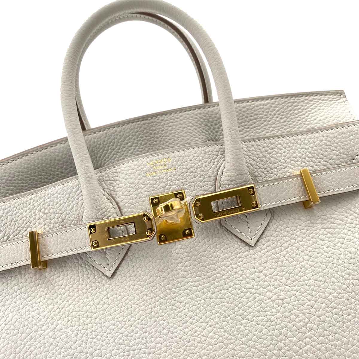 HERMES BIRKIN 25 GREASE PEARL TOGO HAND BAG W 90242332