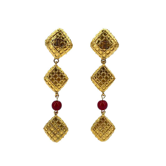 CHANEL VINTAGE EARRINGS COCOMARK COLOR STONE ACCESSORY  90242343
