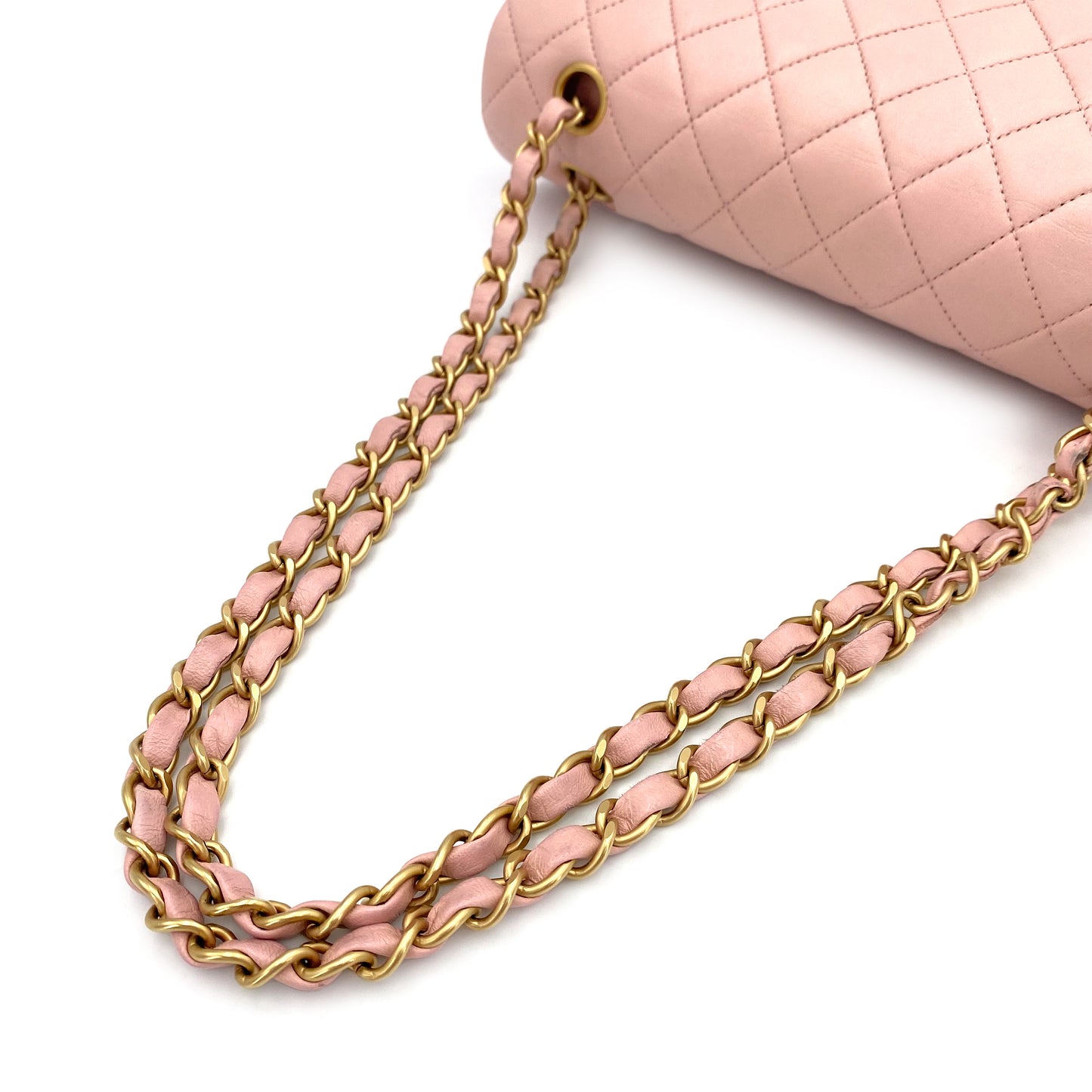 CHANEL VINTAGE CLASSIC FLAP MEDIUM CHAIN SHOULDER BAG PINK LAMB SKIN 90242347