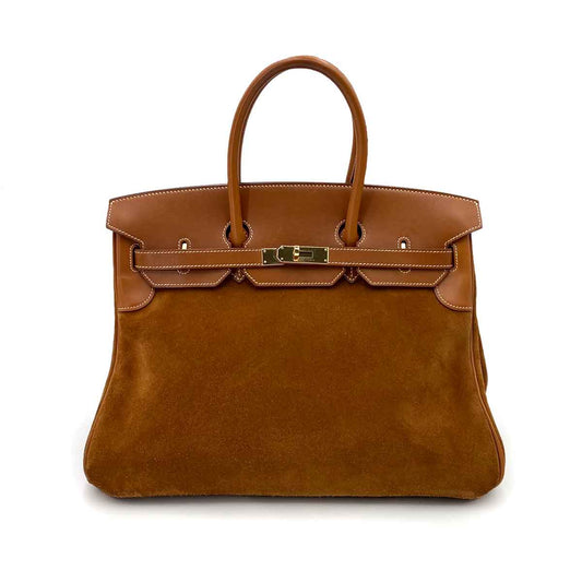 HERMES BIRKIN 35 GOLD DEBRIS HAND BAG □P 90242955