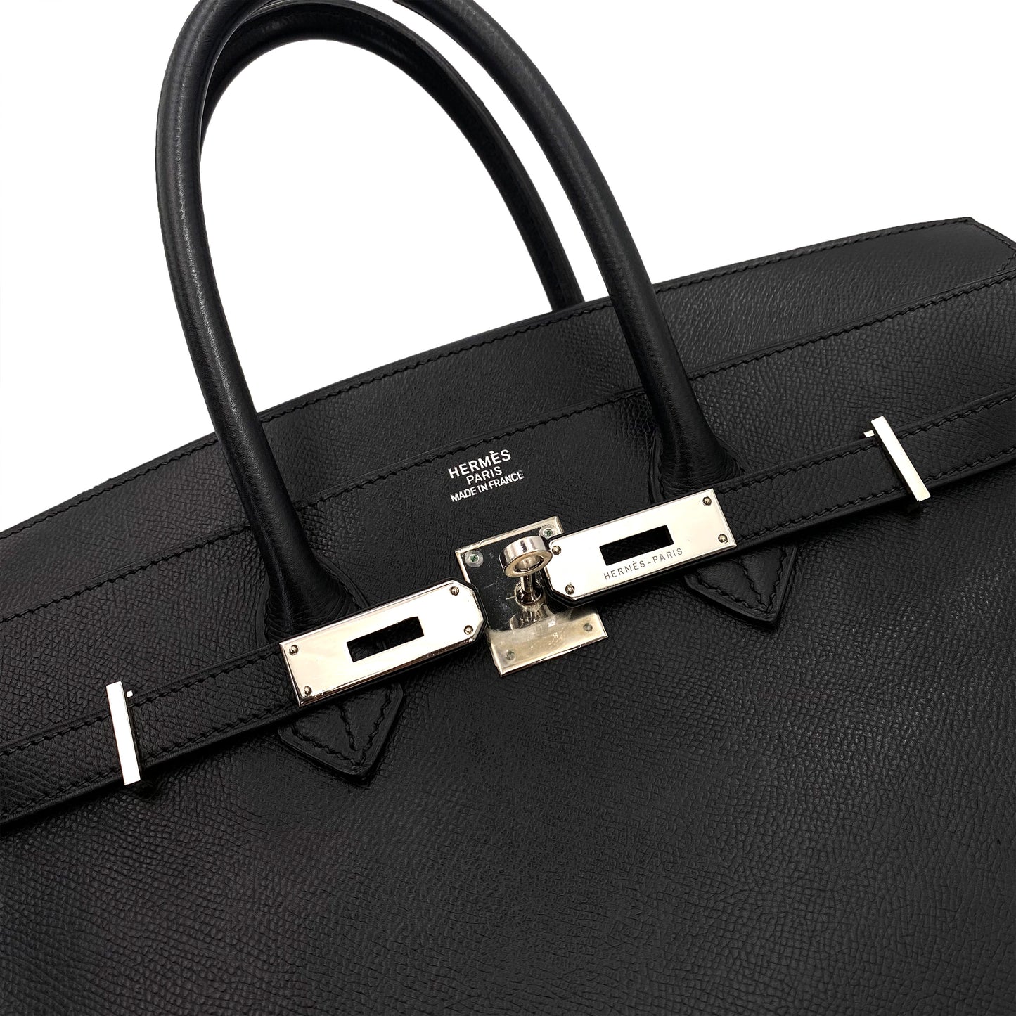 HERMES BIRKIN 35 BLACK EPSOM HAND BAG □H 90242964