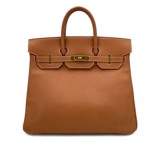 HERMES HAUT A COURROIES 32 GOLD COUCHEVEL HAND BAG □B 90242965