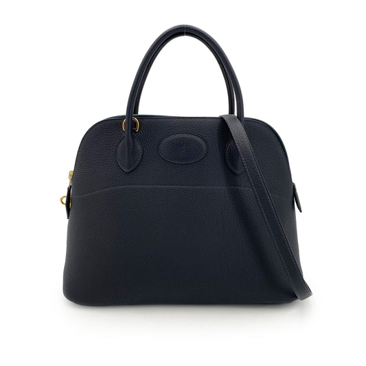 HERMES BOLIDE 31 BLUE INDIGO FJORD HAND SHOULDER BAG □H 90243202