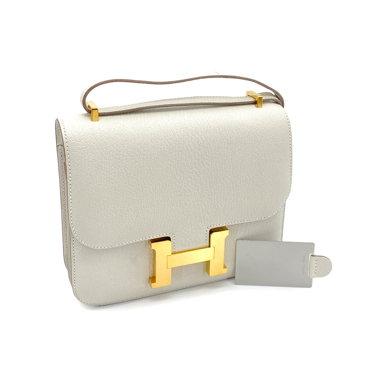 HERMES MINI CONSTANCE 18 MUSHROOM CHEVRE SHOULDER BAG B GHW 90243210