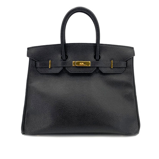 HERMES BIRKIN 35 BLACK ARDENNES HAND BAG 〇Z 90243211