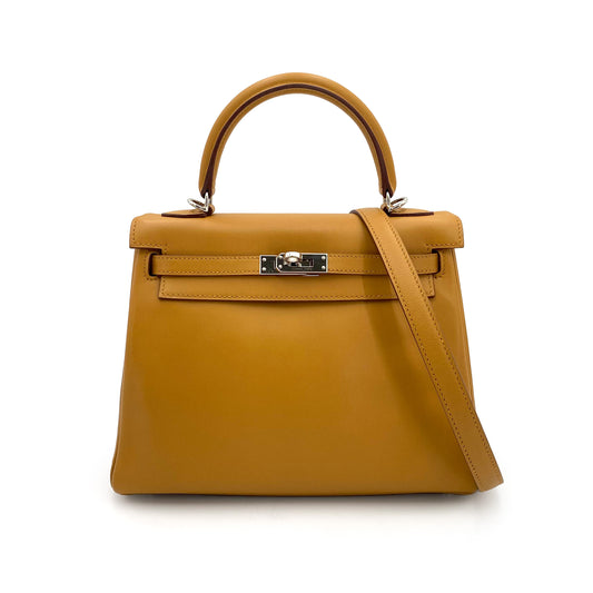 HERMES KELLY 25 RETOURNE BISCUIT SWIFT HAND SHOULDER BAG □M SHW 90243231
