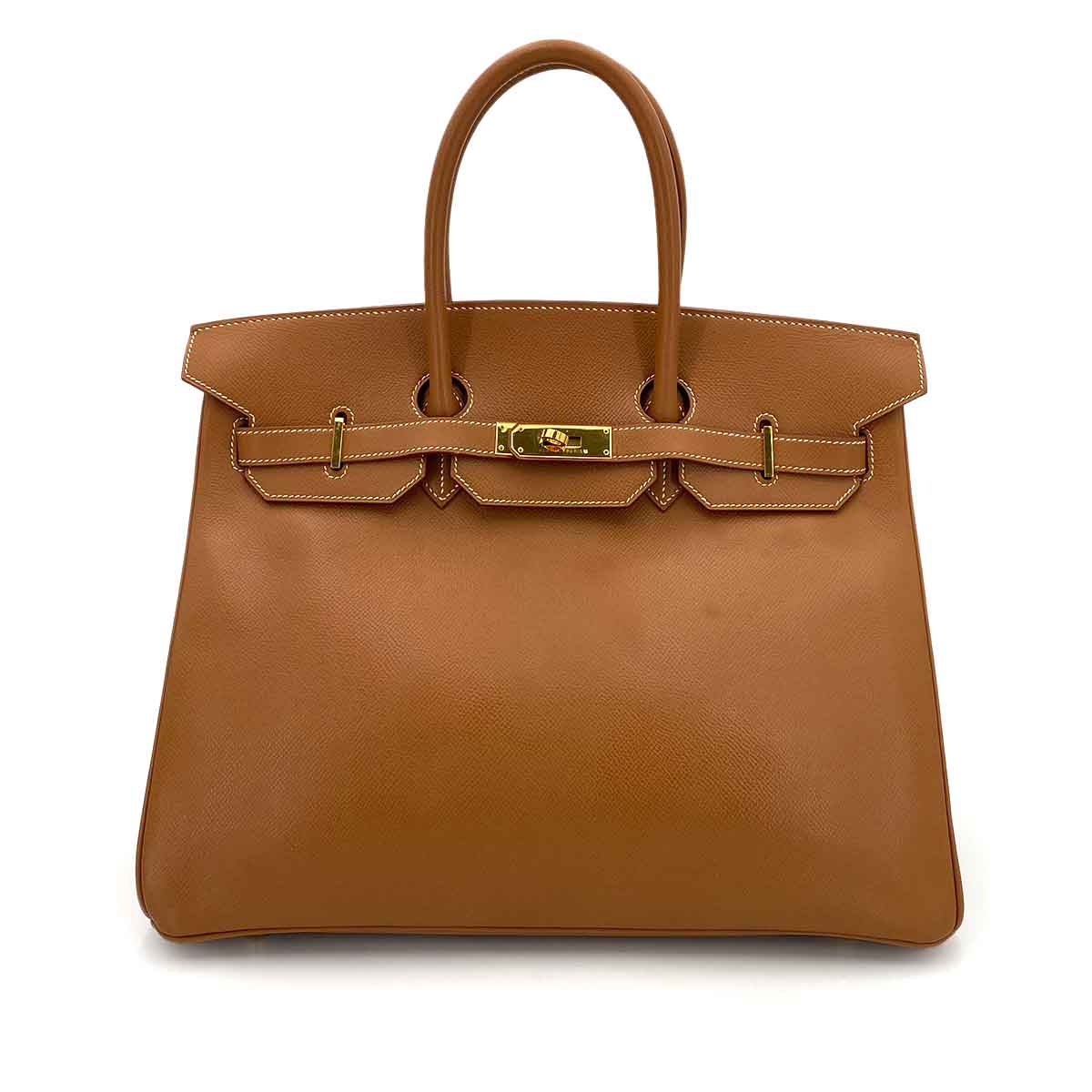 HERMES BIRKIN 35 GOLD COURCHEVEL HAND BAG □C 90243232