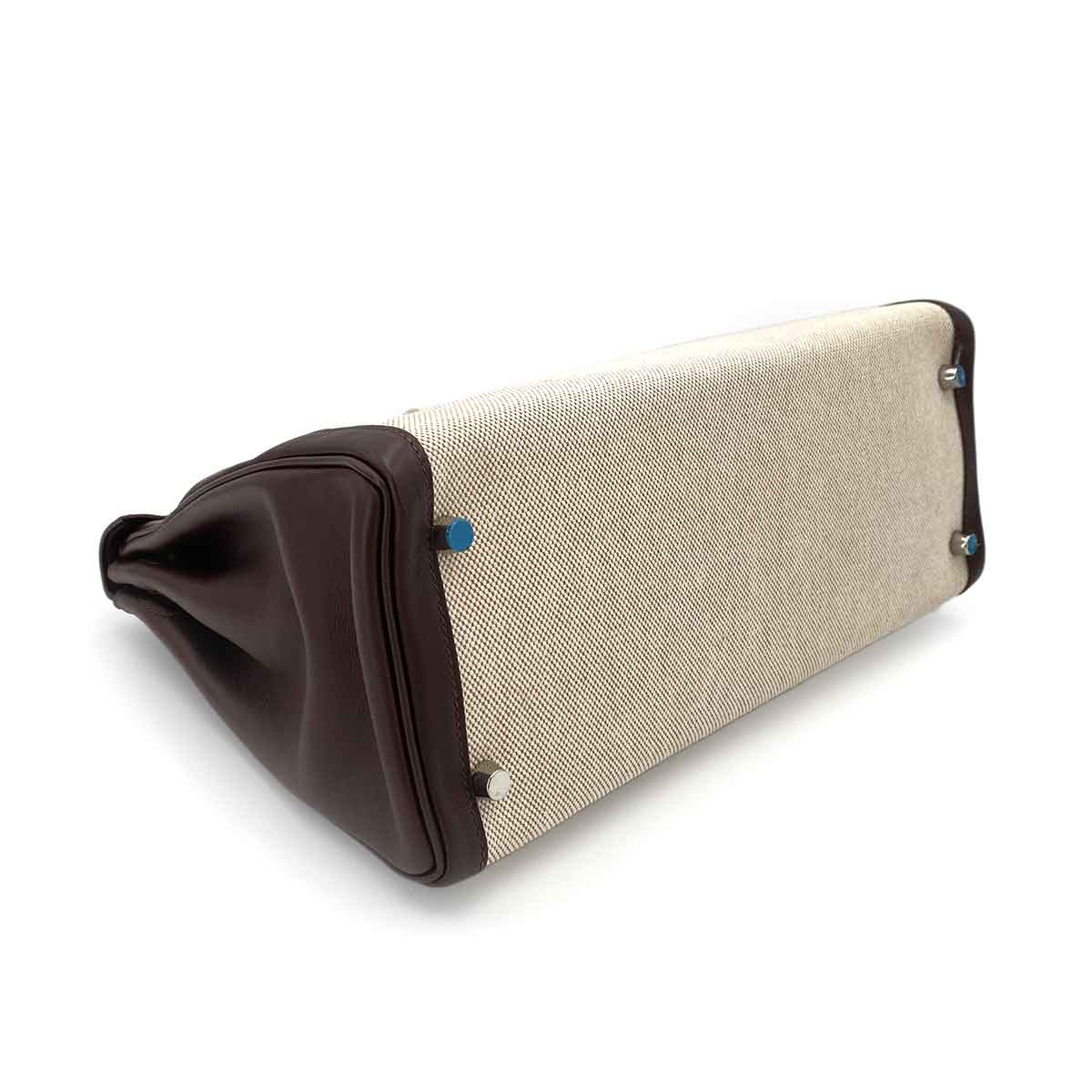 HERMES KELLY 32 CHOCOLATE TOILE SWIFT HAND SHOULDER BAG □K 90243243
