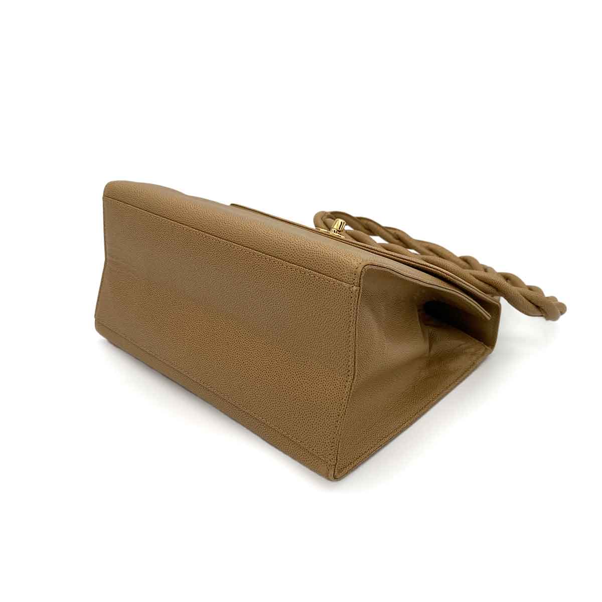 CHANEL VINTAGE TWIST SHOULDER BAG BEIGE CAVIAR SKIN 90243307