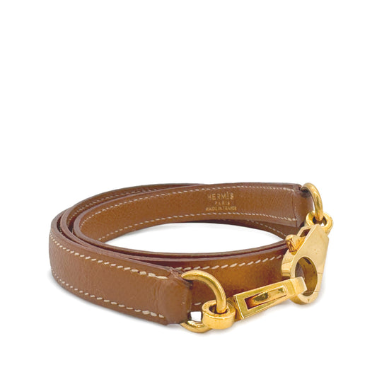 HERMES KELLY BOLIDE GOLD COURCHEVEL SHOULDER STRAP GHW 90243486