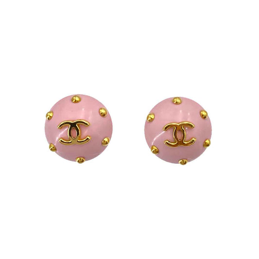 CHANEL VINTAGE EARRINGS ROUND COCOMARK ACCESSORY 96C 90243561