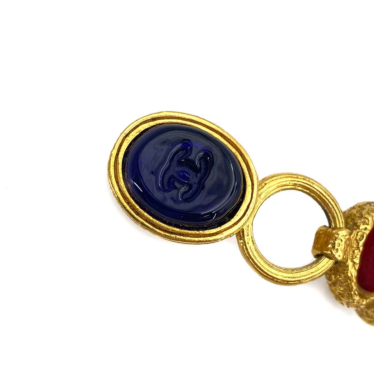 CHANEL VINTAGE EARRINGS COCOMARK COLOR STONE ACCESSORY 93A 90243823