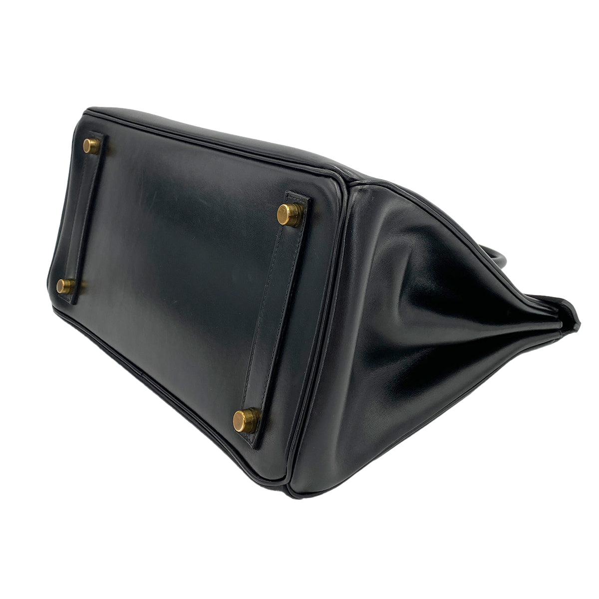 HERMES HAUT A COURROIES 32 BLACK BOX CALF HAND BAG 〇X 90243887