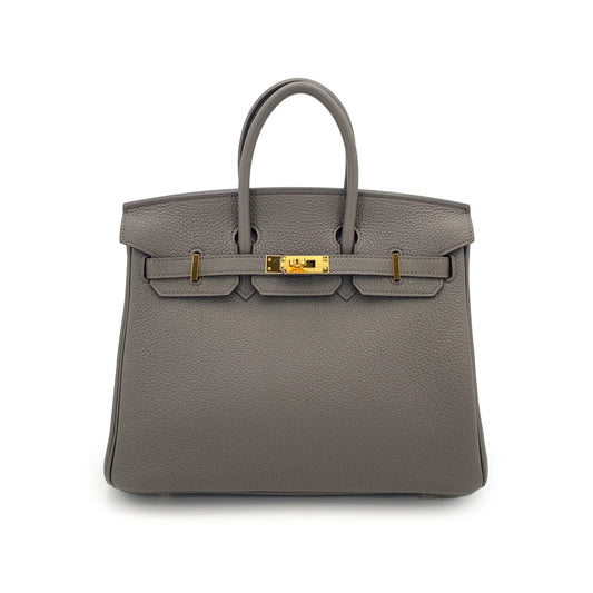 HERMES BIRKIN 25 ETAIN TOGO HAND BAG U 90244077