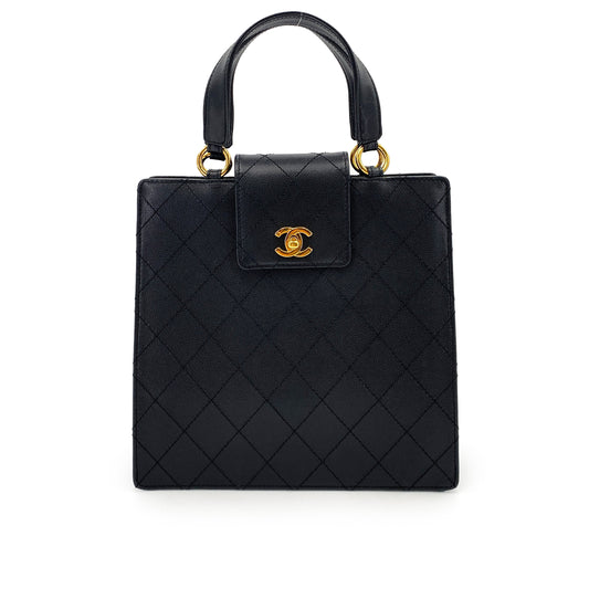CHANEL VINTAGE HAND BAG BLACK CAVIAR SKIN 90244730