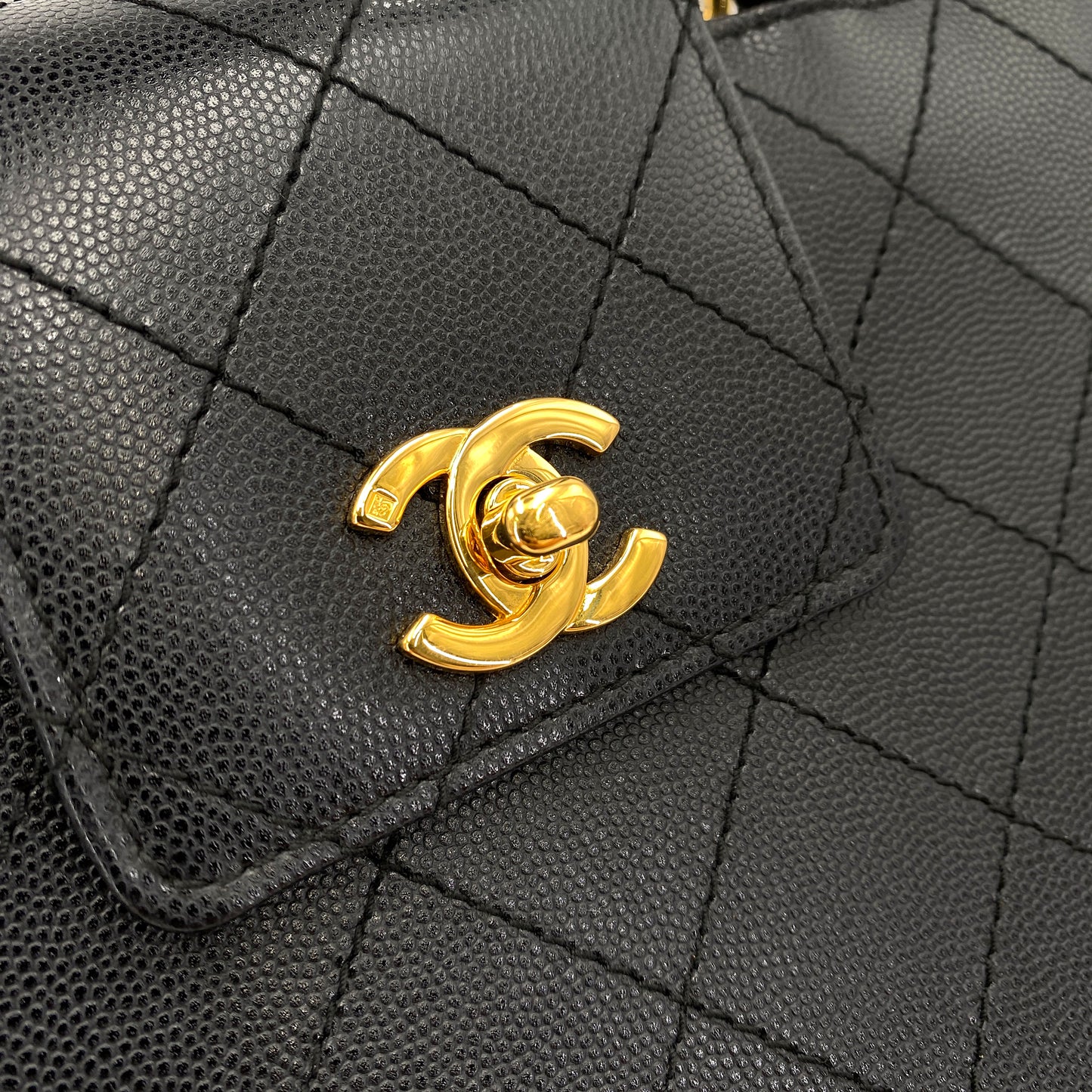 CHANEL VINTAGE HAND BAG BLACK CAVIAR SKIN 90244730