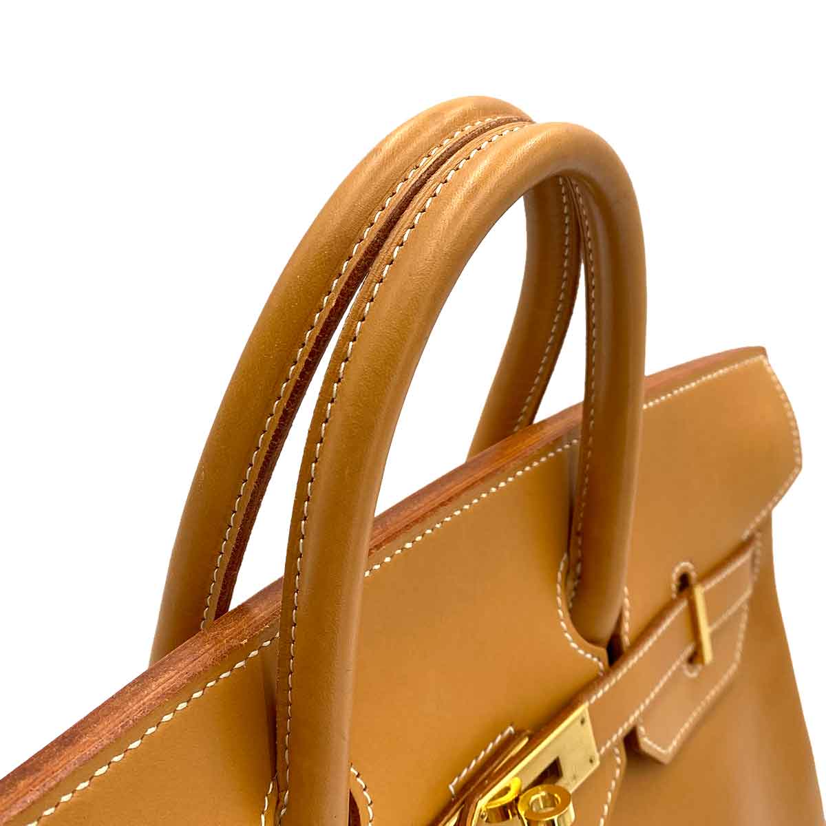 HERMES HAUT A COURROIES 32 NATURAL VASH HUNTER HAND BAG □C 90244809